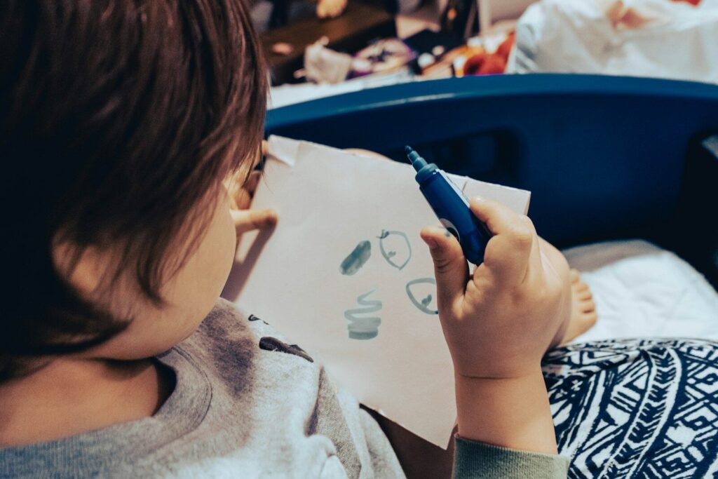 autistic child using visual schedule to navigate daily routine