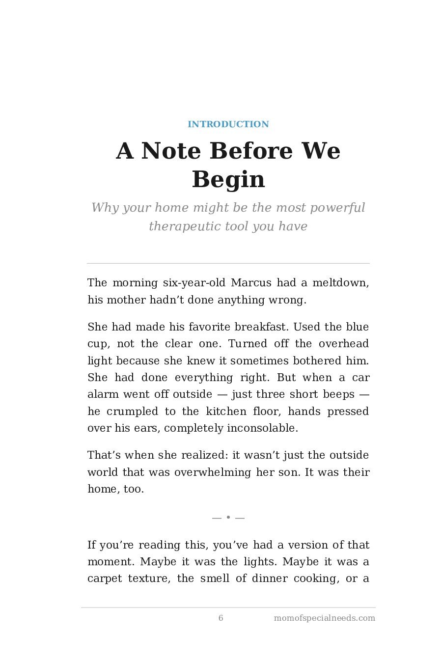 Sample page 6 from Creating Calm: Designing a Soothing Home Environment for Special Needs