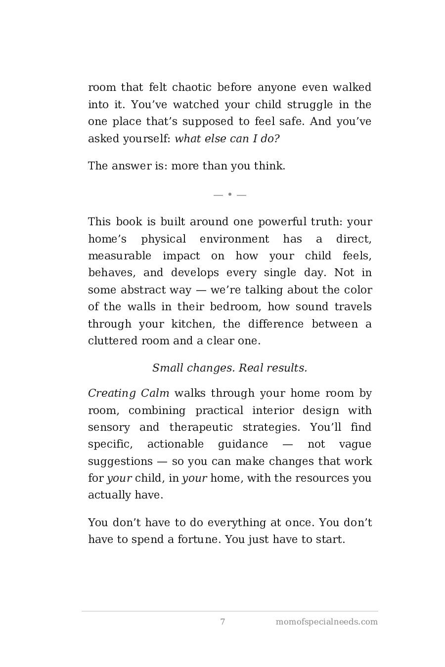 Sample page 7 from Creating Calm: Designing a Soothing Home Environment for Special Needs