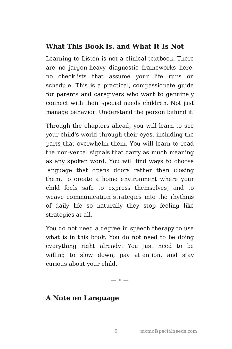 Sample page 5 from Learning to Listen: Effective Communication with Special Needs Children