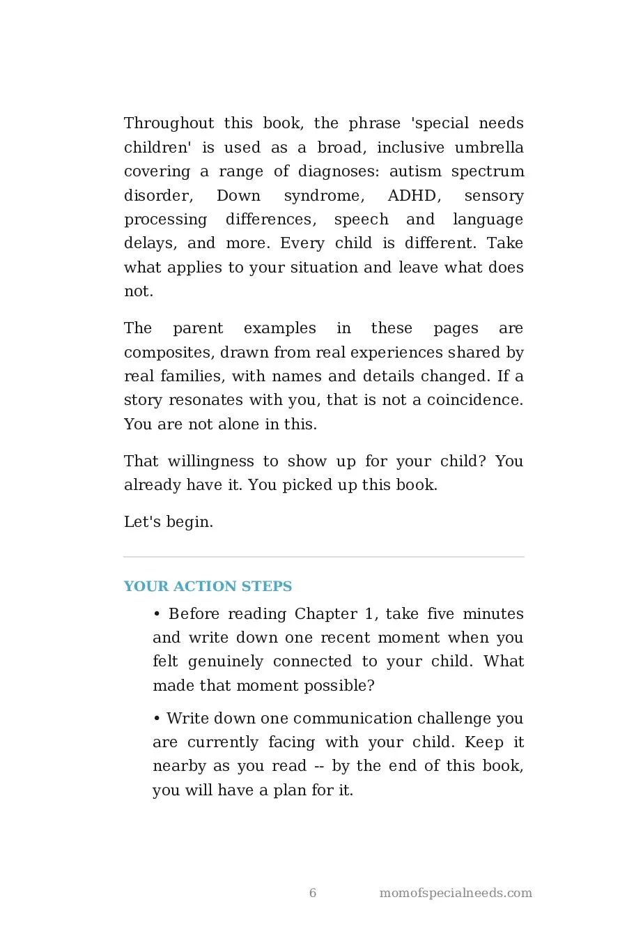 Sample page 6 from Learning to Listen: Effective Communication with Special Needs Children