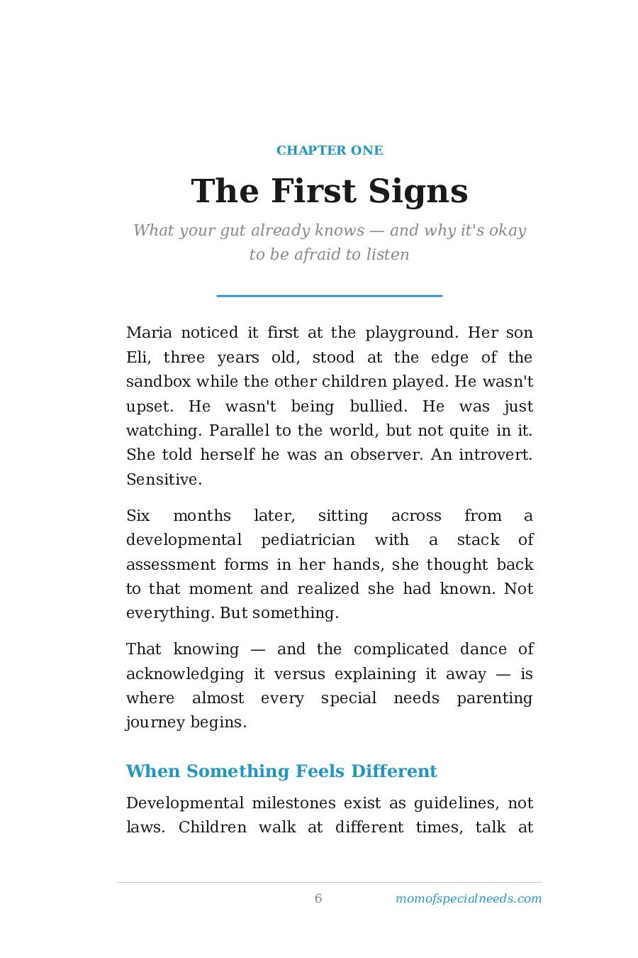 Sample page 6 from Love Without Limits: Understanding the Emotional Journey of Special Needs Parenting