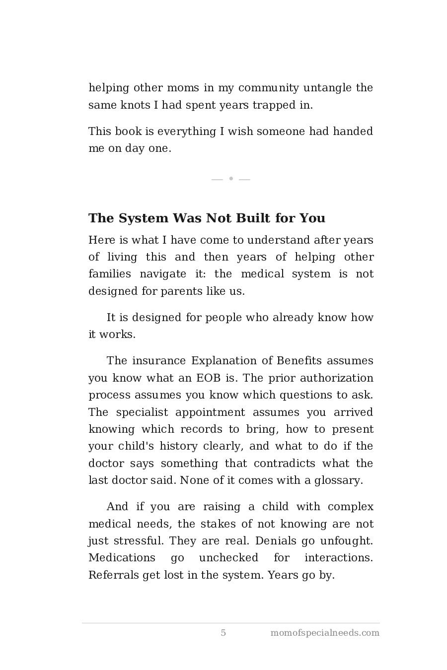 Sample page 5 from Medical Maze Decoded: Beat the Healthcare System for Your Special Needs Child