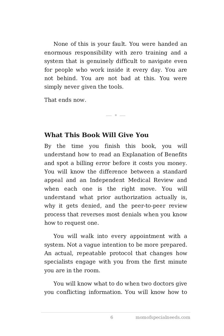 Sample page 6 from Medical Maze Decoded: Beat the Healthcare System for Your Special Needs Child