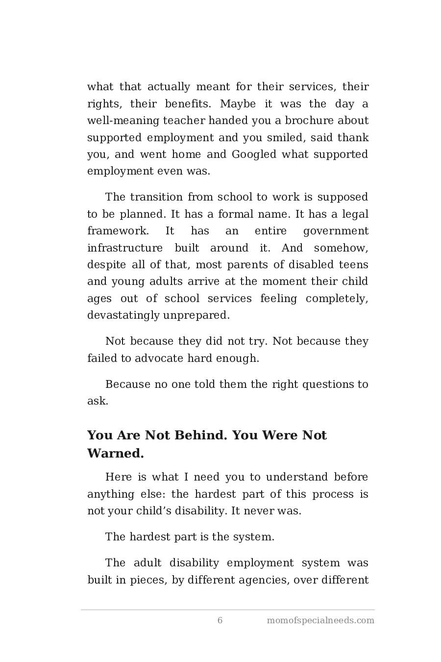 Sample page 6 from The Employment Journey: Real Work for Your Special Needs Adult