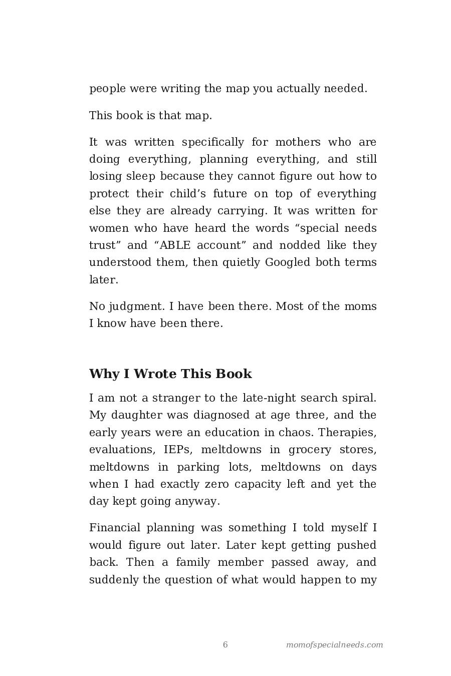 Sample page 6 from The Special Needs Mom's Financial Planning Blueprint
